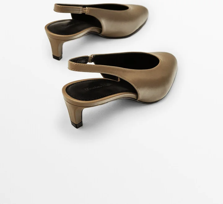 Round Toe Slingback Heeled Shoes - Image 4