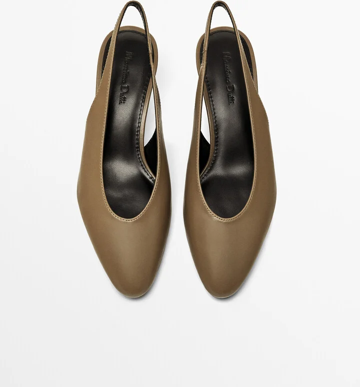 Round Toe Slingback Heeled Shoes - Image 5