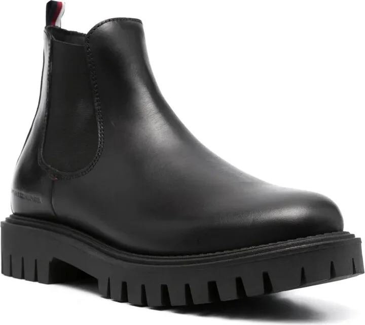 Round-Toe Slip-On Leather Boots - Image 2