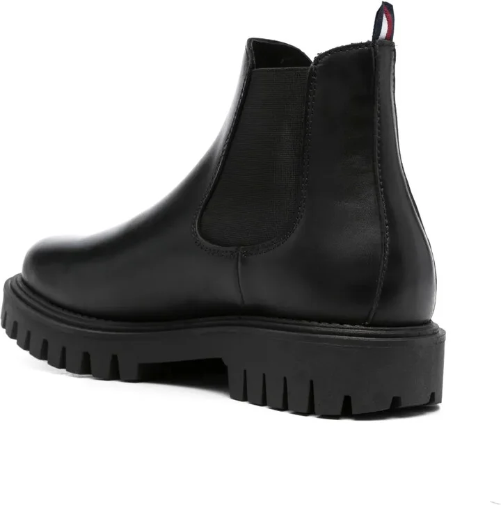 Round-Toe Slip-On Leather Boots - Image 3