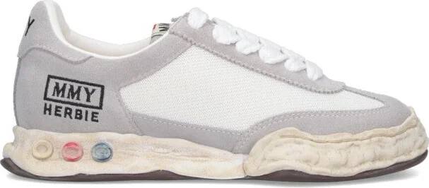 Round Toe Sneakers With Suede And Fabric Blend