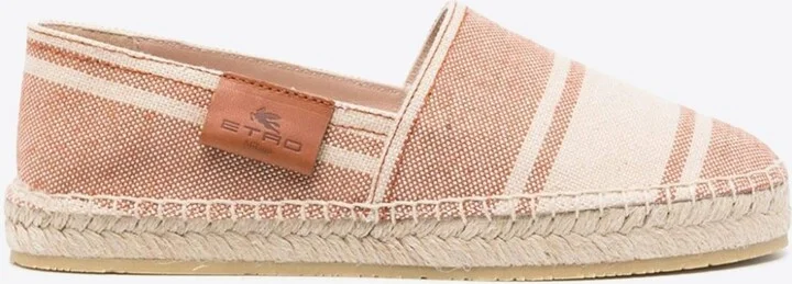 Round-Toe Striped Espadrilles