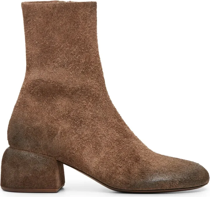 Round-Toe Suede Ankle Boots