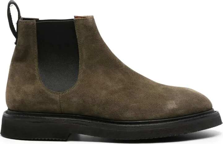 Round-Toe Suede Ankle Boots