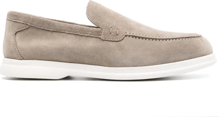 Round-Toe Suede Loafers