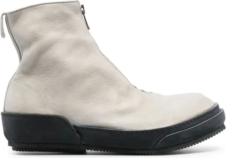 Round-Toe Zip-Up Boots