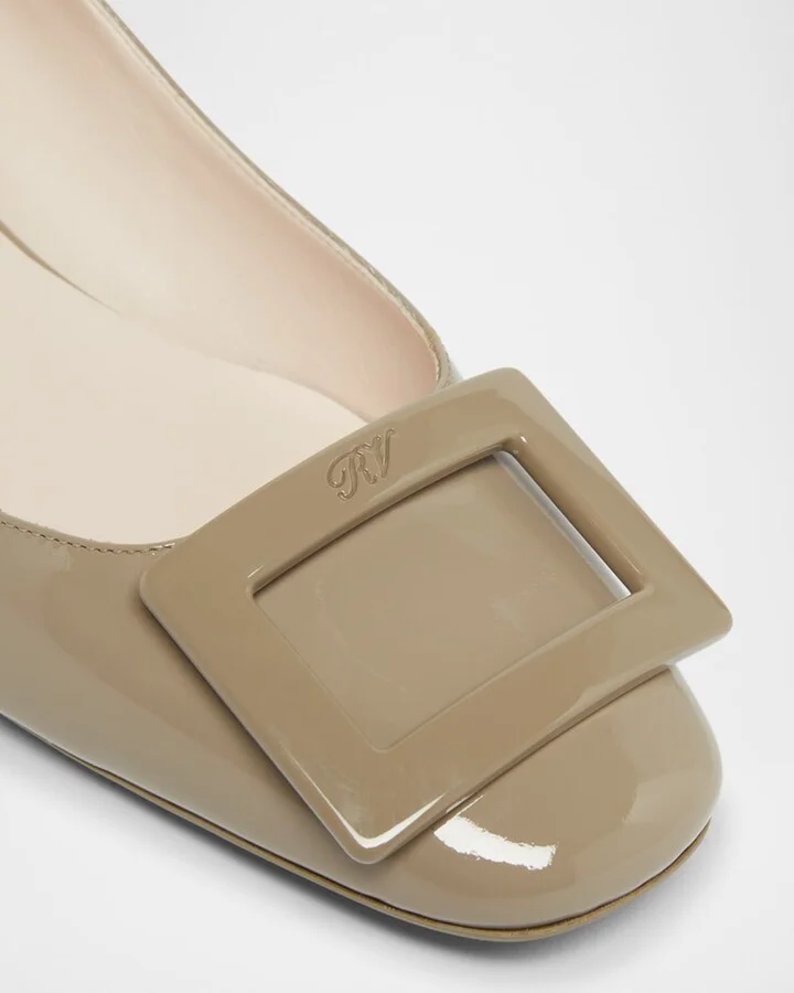 Roundy Patent Buckle Ballerina Pumps - Image 4