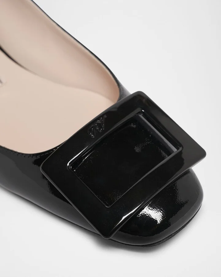 Roundy Patent Buckle Ballerina Pumps - Image 4