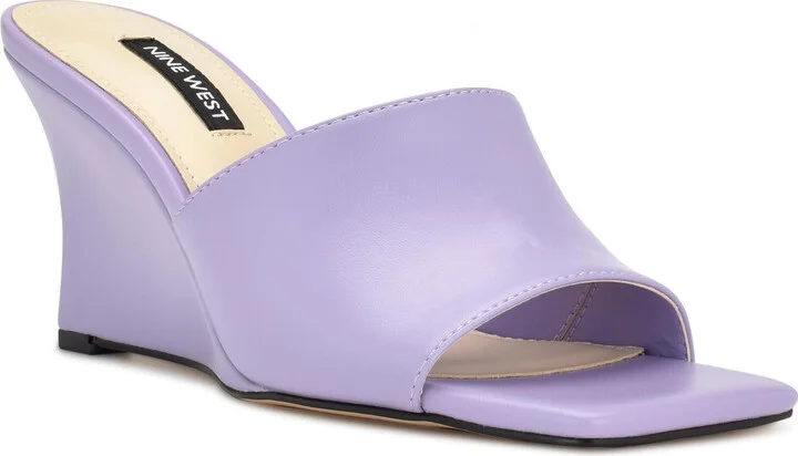 Rovah Womens Faux Leather Slip-On Slide Sandals