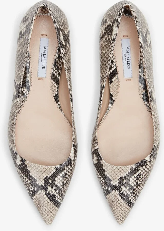 Rowan Flat - Embossed Snakeskin - Black / Ivory - Image 3
