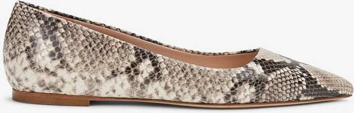 Rowan Flat - Embossed Snakeskin - Black / Ivory - Image 4
