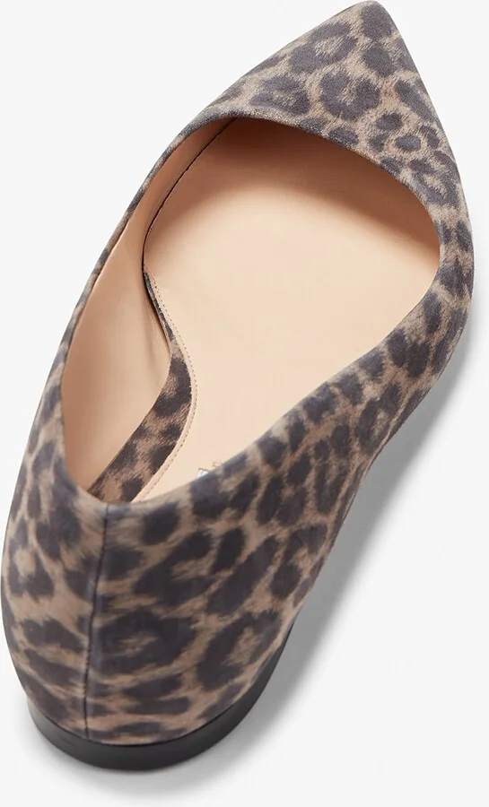 Rowan Flat - Leopard Suede - Taupe / Black - Image 3