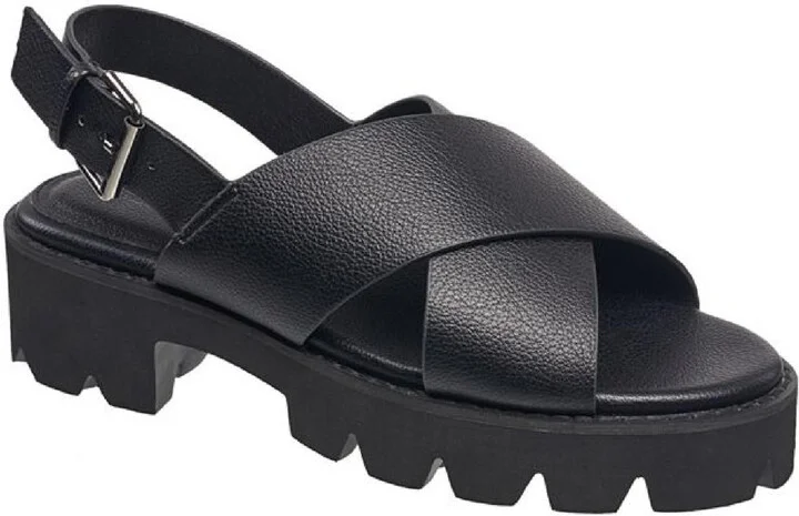 Rowan Womens Slingback Buckle Wedge Sandals