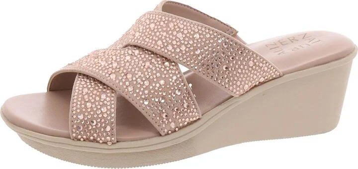 Rowena 2 Womens Criss-Cross Manmade Slide Sandals
