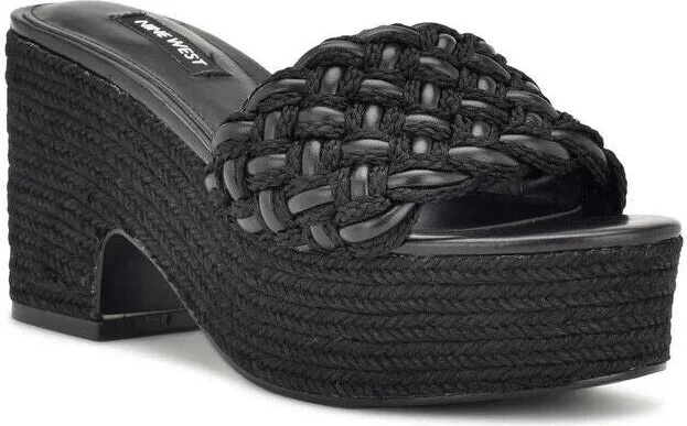 Roxana WNROXANA2-001 Sandal Womens US 9.5 Black Braided Slip On KHD316
