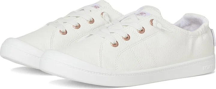 Roxy Bayshore Plus Lx Women's Slip on Shoes Tumbled White : 8.5 M, Faux Leather