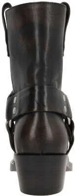 'Roxy' Black Western Style Ankle Boots With Brown Nuances In Leather Woman - Image 3