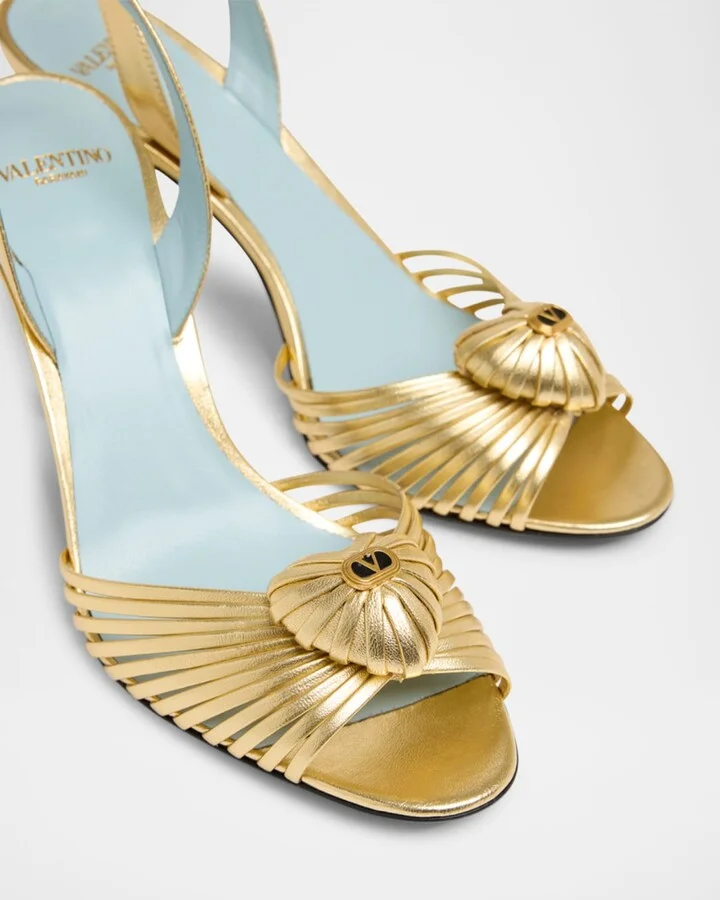 Royal Heart Logo Slingback Leather Sandals - Image 5