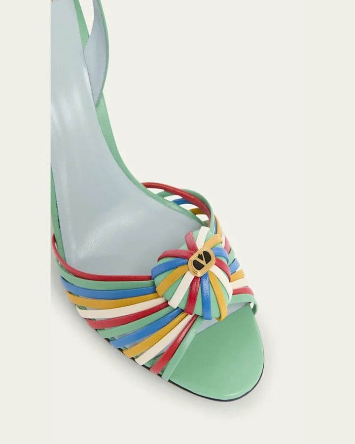 Royal Heart Multicolor Leather Sandals - Image 2