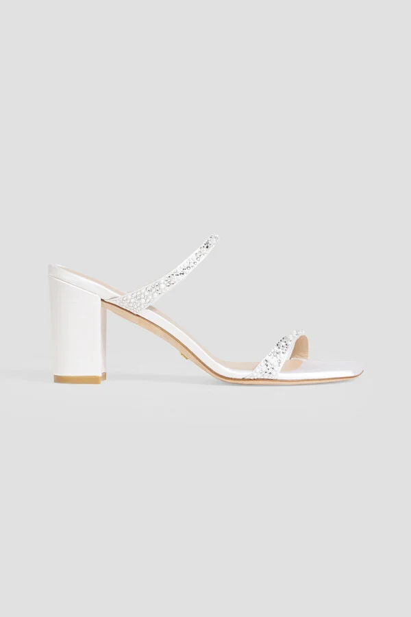 Royale Pearl 75 embellished satin mules