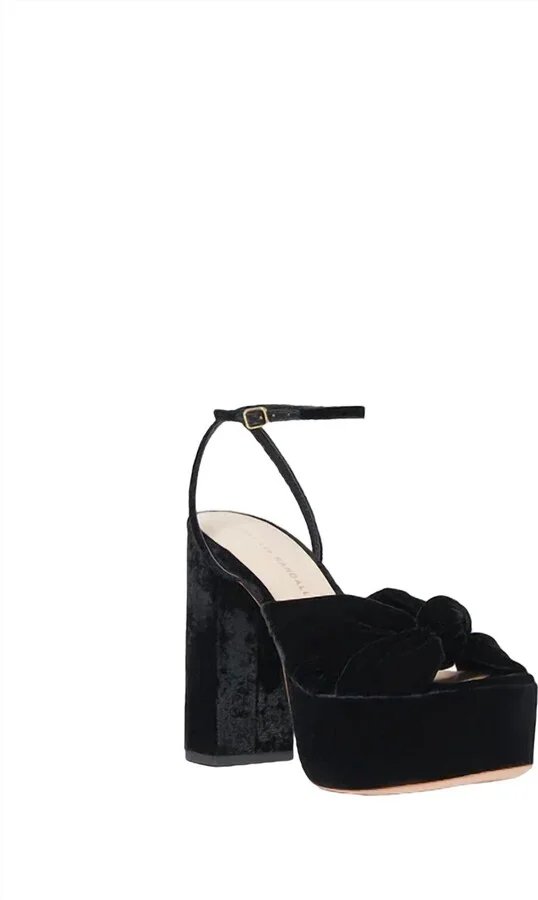 Roz Knot Platform Sandal In Black