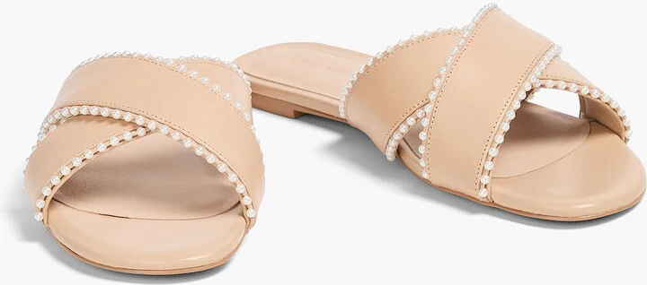 Roza faux pearl-embellished leather sandals - Image 2