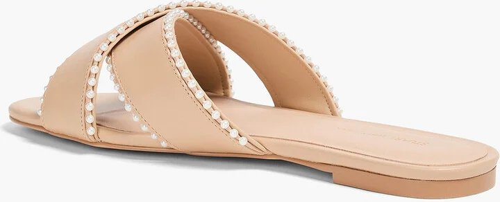 Roza faux pearl-embellished leather sandals - Image 3