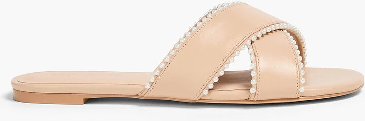 Roza faux pearl-embellished leather sandals