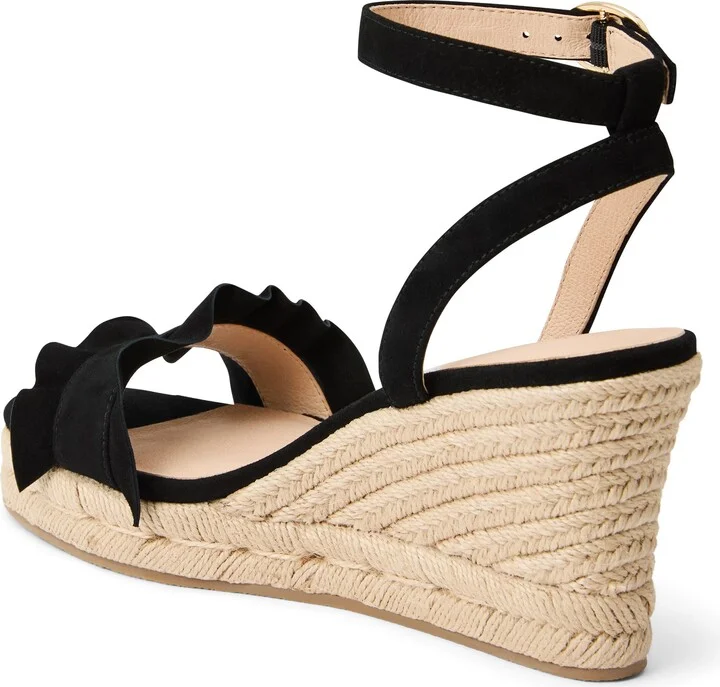 Rozette Ruffle Espadrille Ankle Strap Platform Wedge Sandal - Image 2