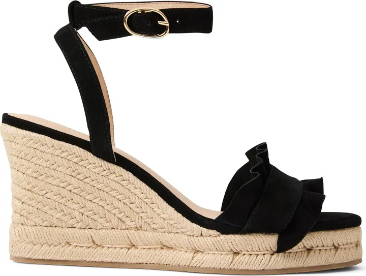 Rozette Ruffle Espadrille Ankle Strap Platform Wedge Sandal - Image 3