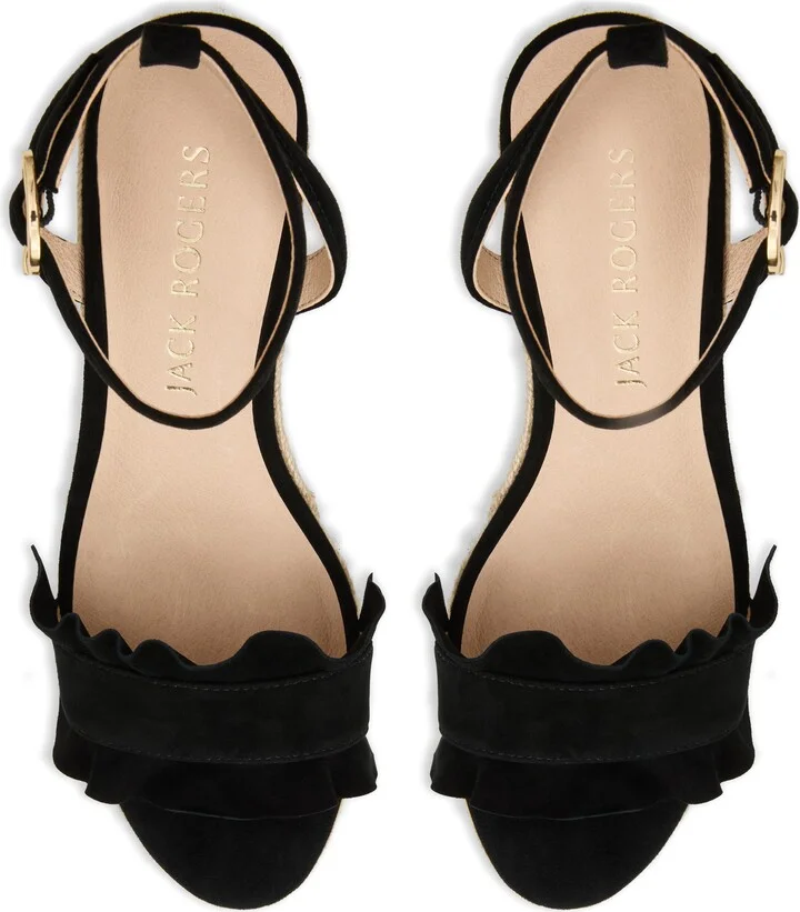 Rozette Ruffle Espadrille Ankle Strap Platform Wedge Sandal - Image 4