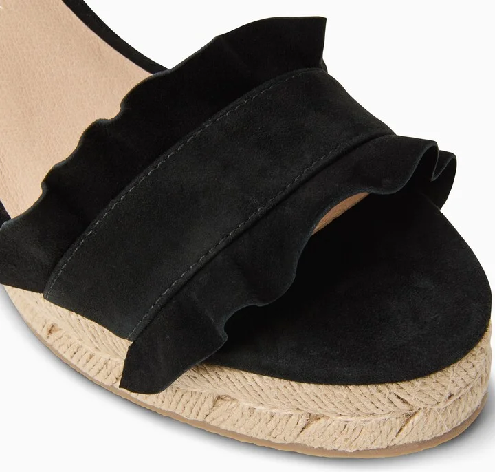 Rozette Ruffle Espadrille Ankle Strap Platform Wedge Sandal - Image 6
