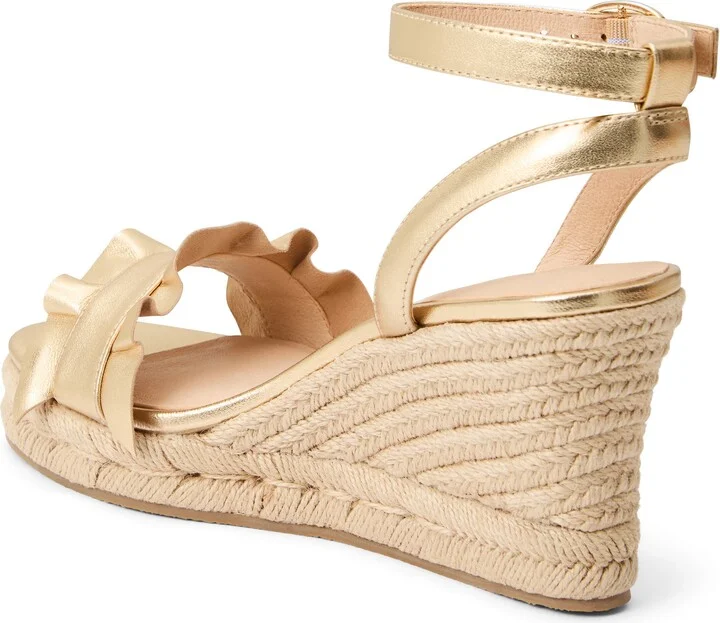 Rozette Ruffle Espadrille Ankle Strap Platform Wedge Sandal - Image 7