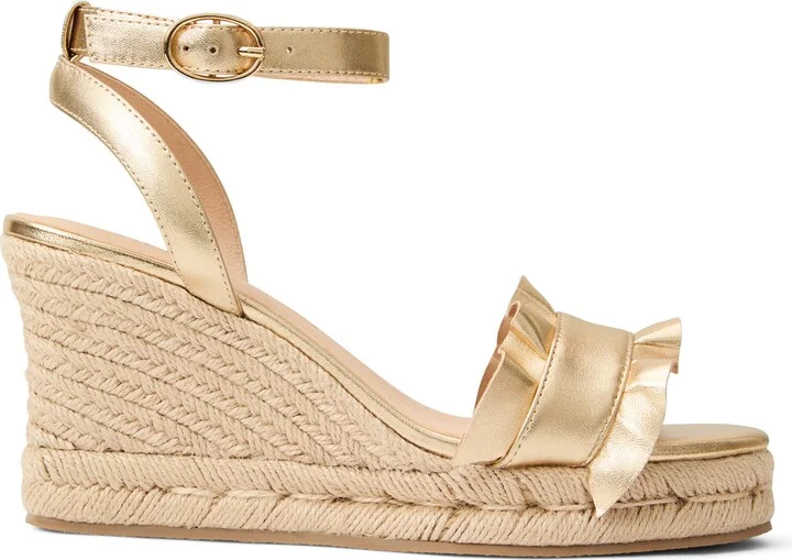 Rozette Ruffle Espadrille Ankle Strap Platform Wedge Sandal - Image 8