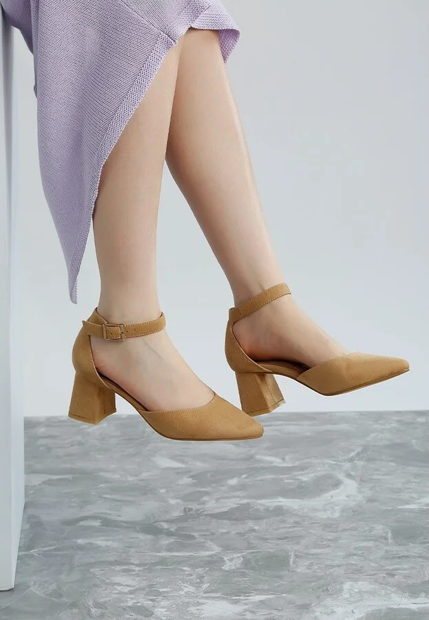 Rozita Microfiber Block Heel Sandals - Image 7