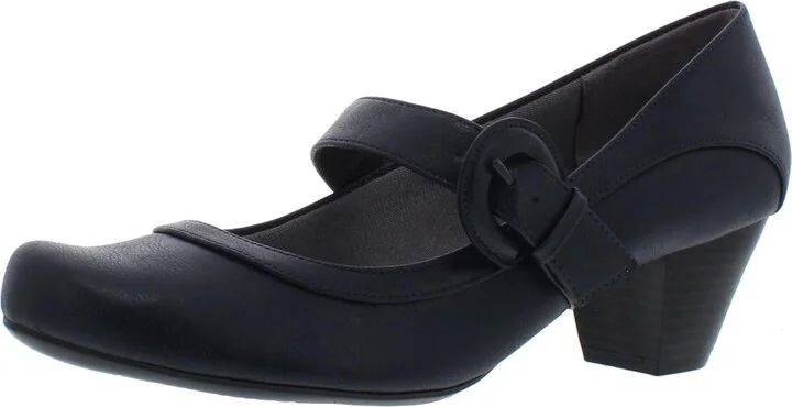 Rozz Womens Cushioned Footbed Strap Mary Jane Heels