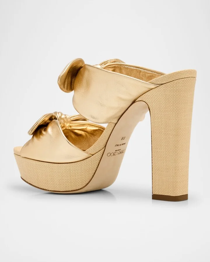 Rua 120 Raffia and Leather Platform Sandals - Image 7