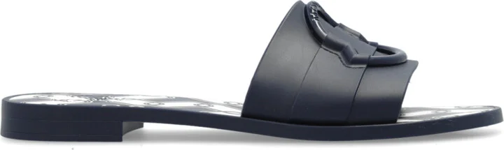 Rubber Flip-Flops, , Navy - Blue