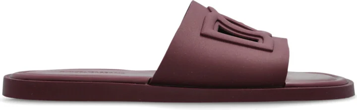 Rubber Flip-flops With Logo, , - Burgundy