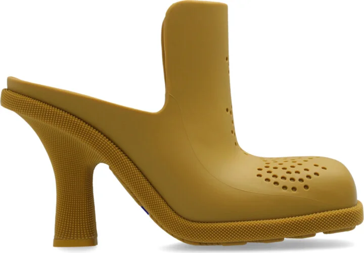Rubber Heeled Mules, , - Green