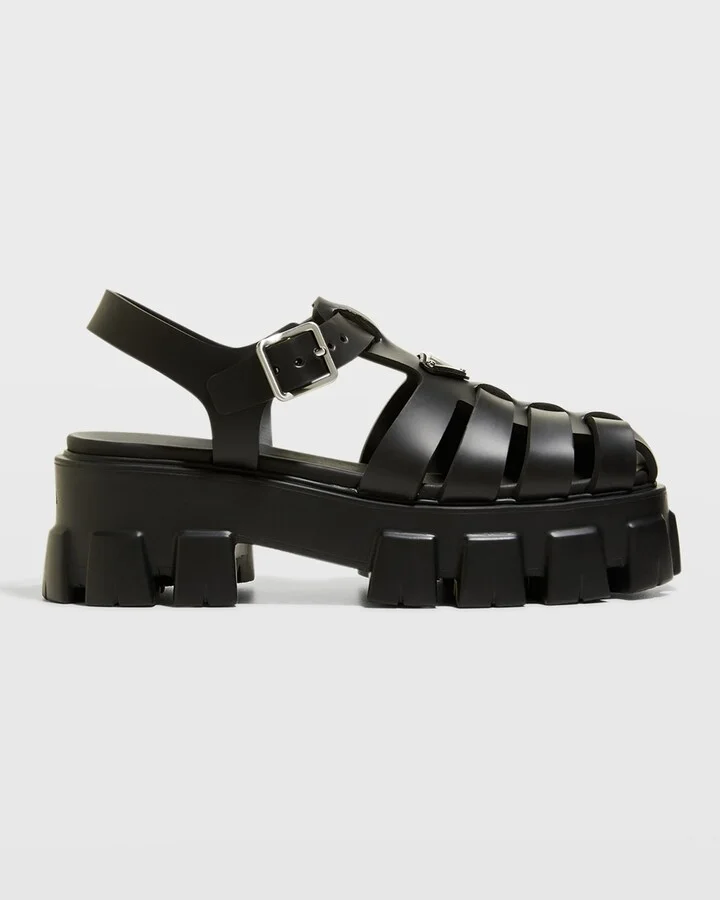 Rubber Logo Chunky-Sole Fisherman Sandals