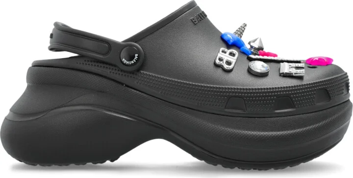Rubber Shoes With Appliques, , - Black