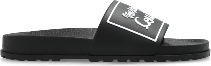 Rubber Slides With Logo, , - Black