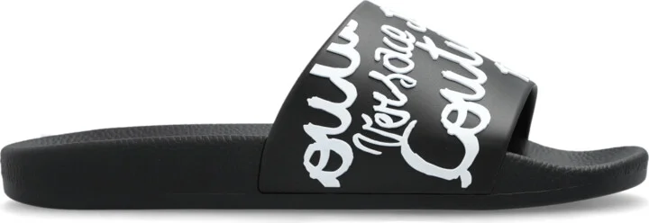 Rubber Slides With Logo, , - Black