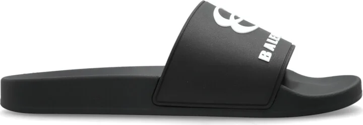Rubber Slides With Logo, , - Black