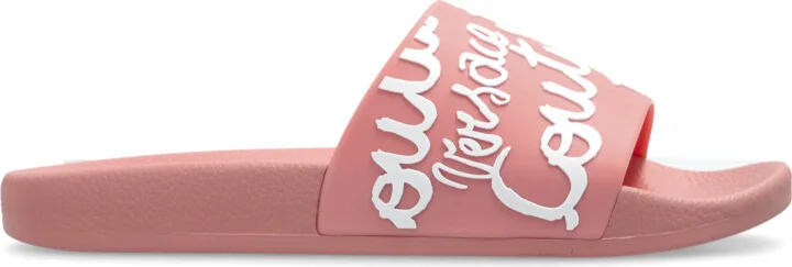 Rubber Slides With Logo, , - Pink