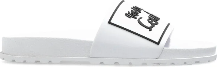 Rubber Slides With Logo, , - White