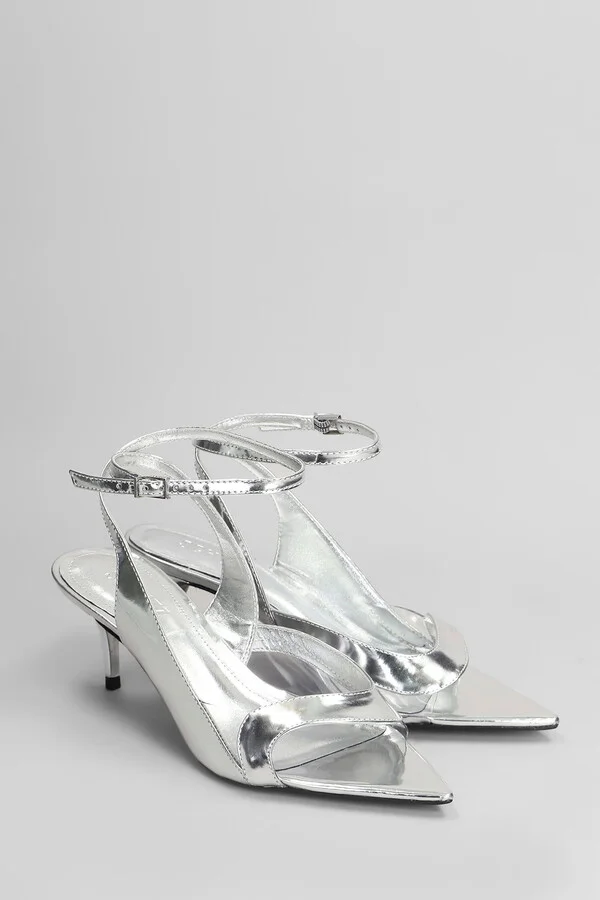 Ruber Mid Sandals In Silver Leather - Image 2