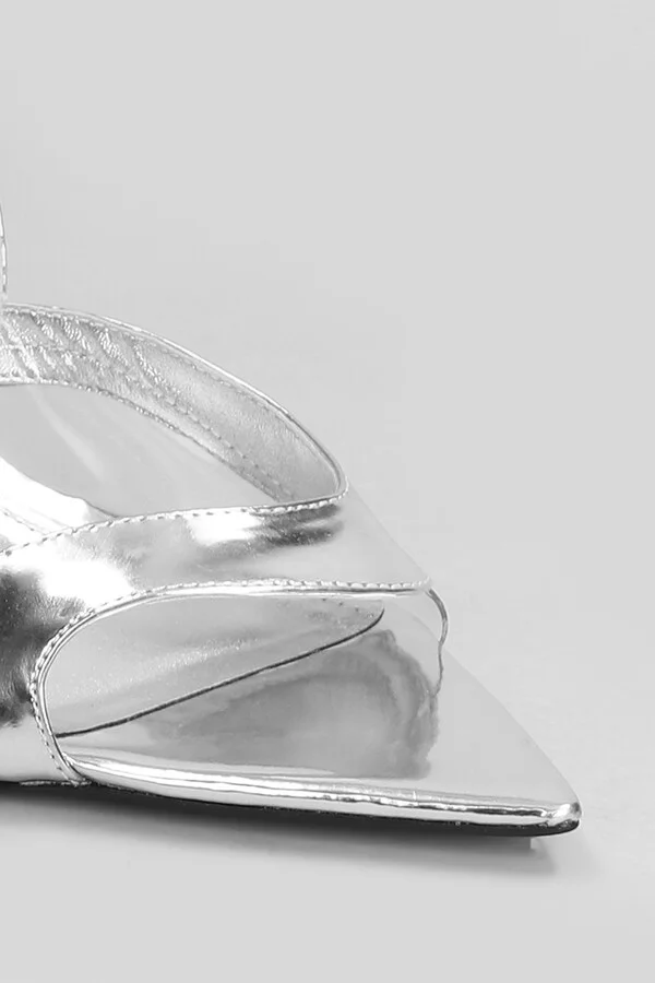 Ruber Mid Sandals In Silver Leather - Image 5