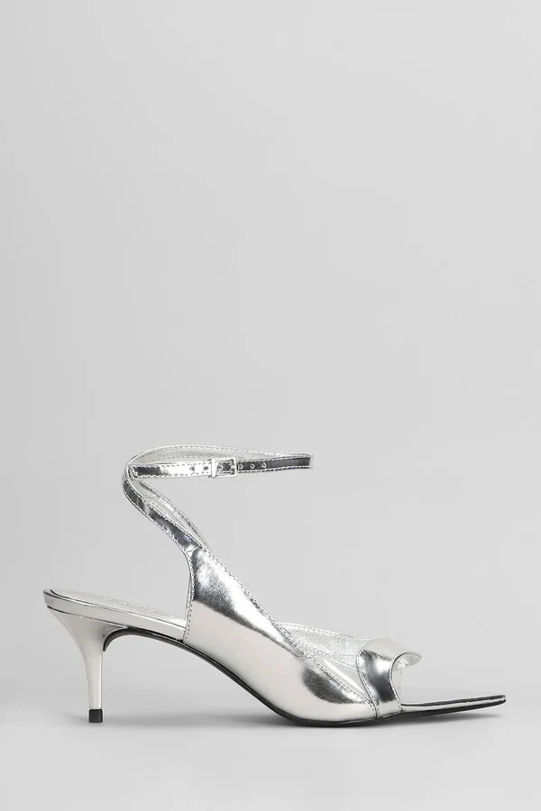 Ruber Mid Sandals In Silver Leather